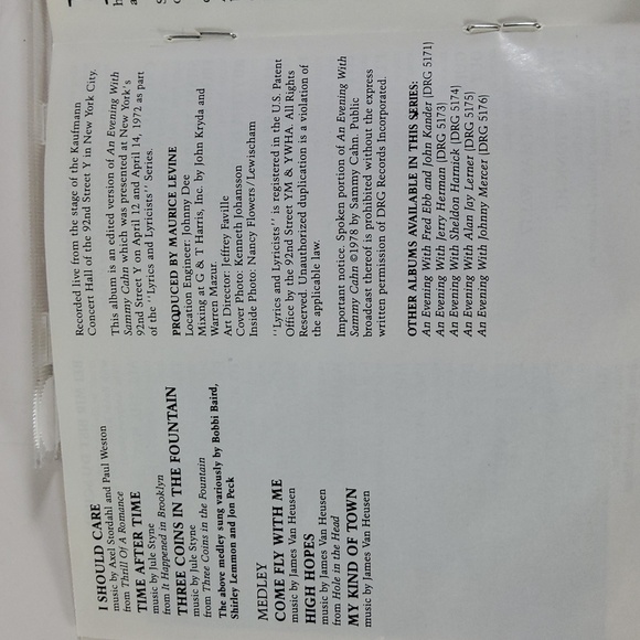 SAMMY CAHN CD PRODUCED AND HOSTED BY MAURICE LEVINE - Picture 7 of 10